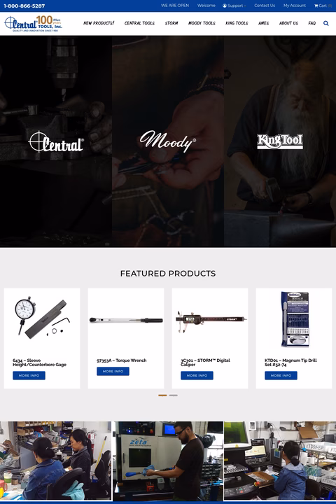 Central-Tools Homepage 1440px