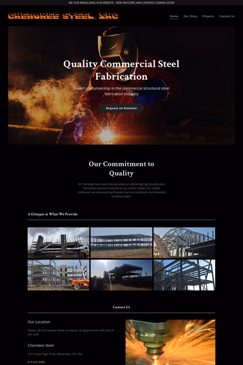 Cherokee-Steel Homepage 1440px