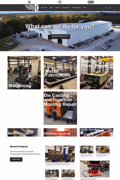 Columbia-Machine-Works Homepage 1440px