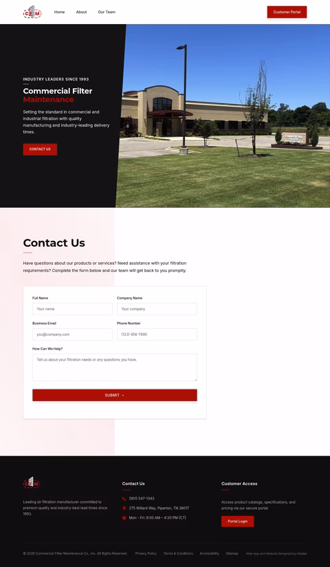 Commercial-Filter-Maintenance Homepage 1440px