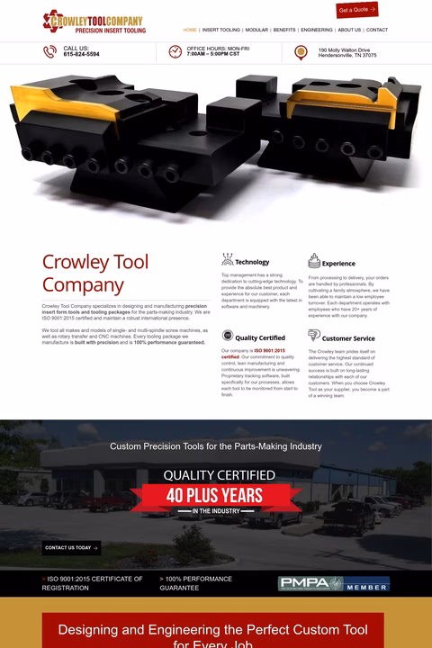 Crowley-Tool-Company Homepage 1440px