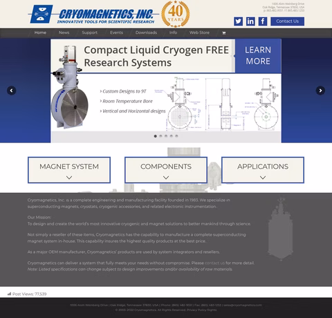 Cryomagnetics Homepage 1440px