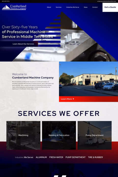 Cumberland-Machine-Company Homepage 1440px
