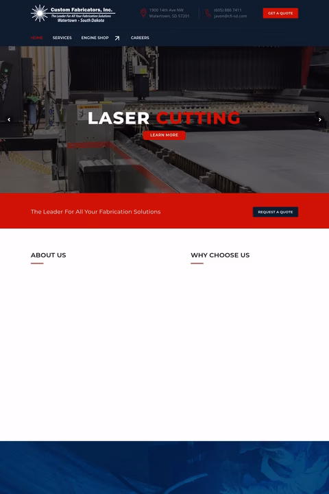Custom-Fabricators Homepage 1440px