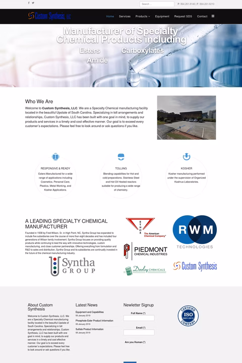 Custom-Synthesis Homepage 1440px