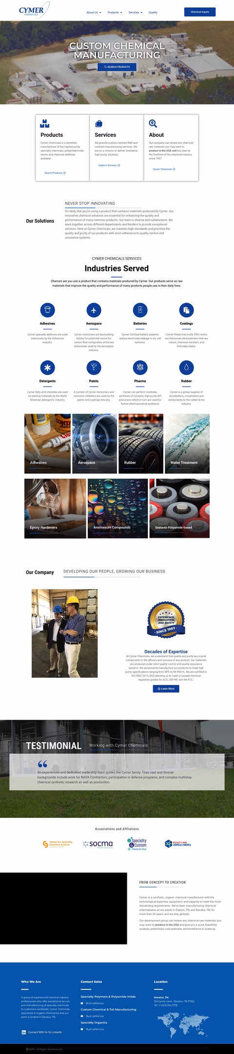 Cymer-Chemicals Homepage 1440px