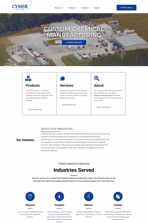 Cymer-Chemicals Homepage 1440px