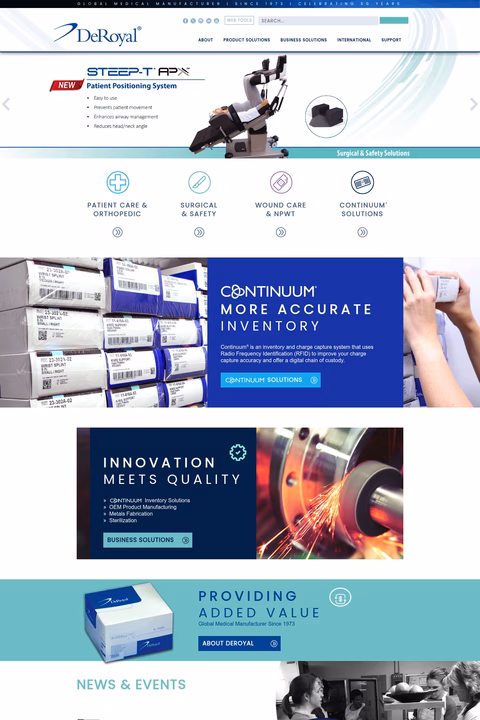 Deroyal-Industries Homepage 1440px