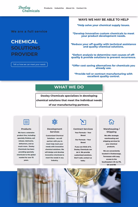 Dooley-Chemicals Homepage 1440px