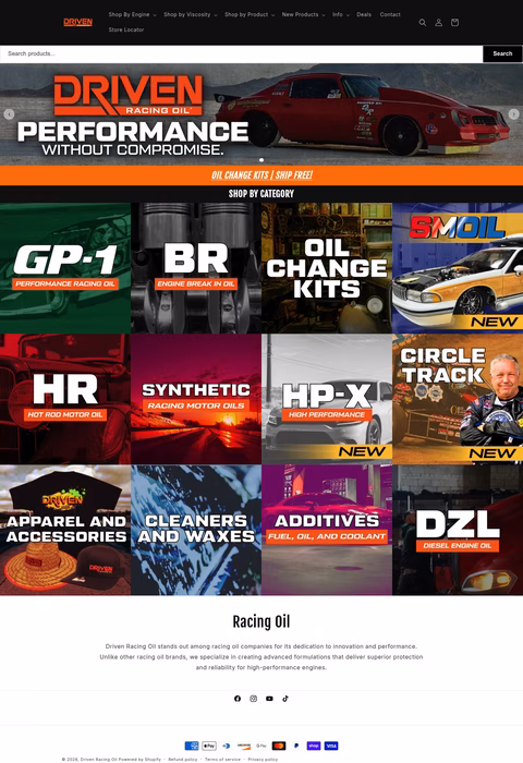 Driven-Racing-Oil Homepage 1440px