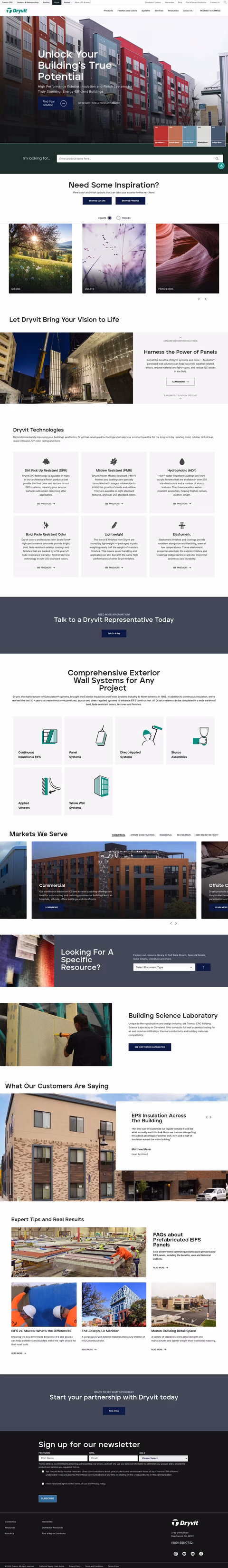 Dryvit-Systems Homepage 1440px