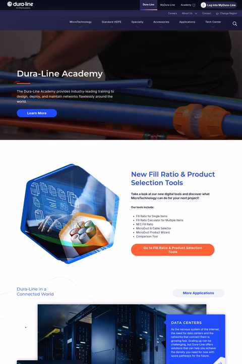 Dura-Line Homepage 1440px