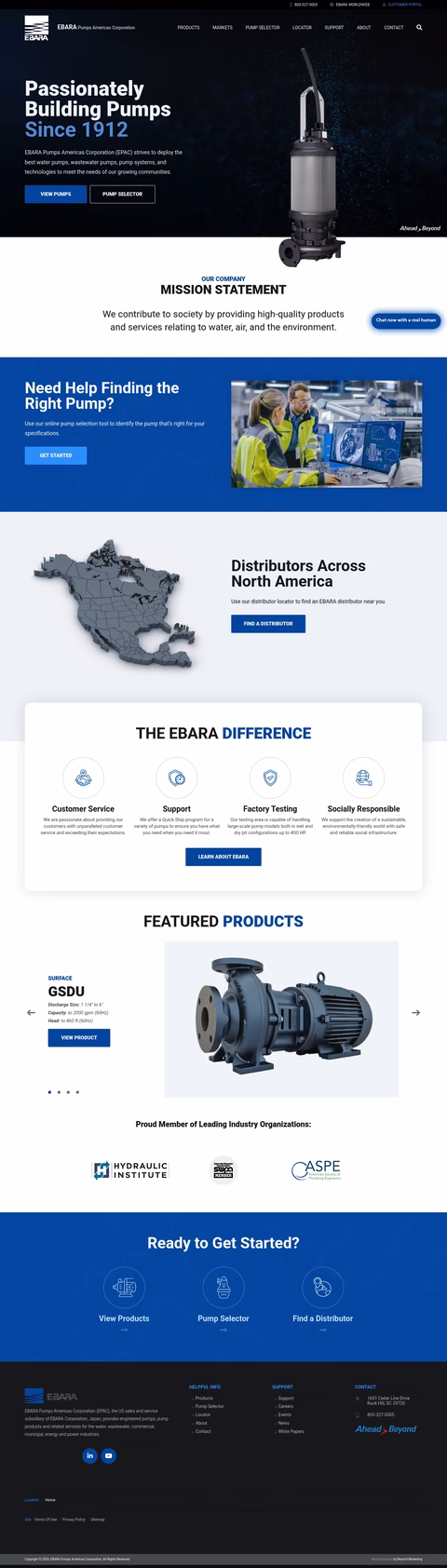 Ebara-Pumps-Americas-Corporation Homepage 1440px
