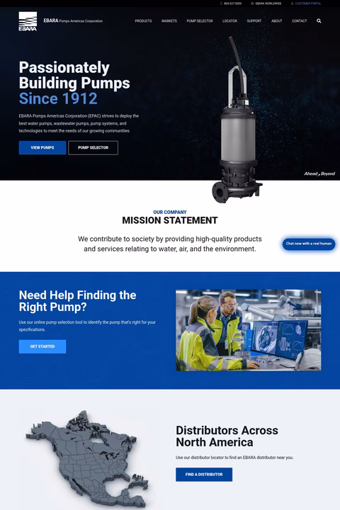 Ebara-Pumps-Americas-Corporation Homepage 1440px