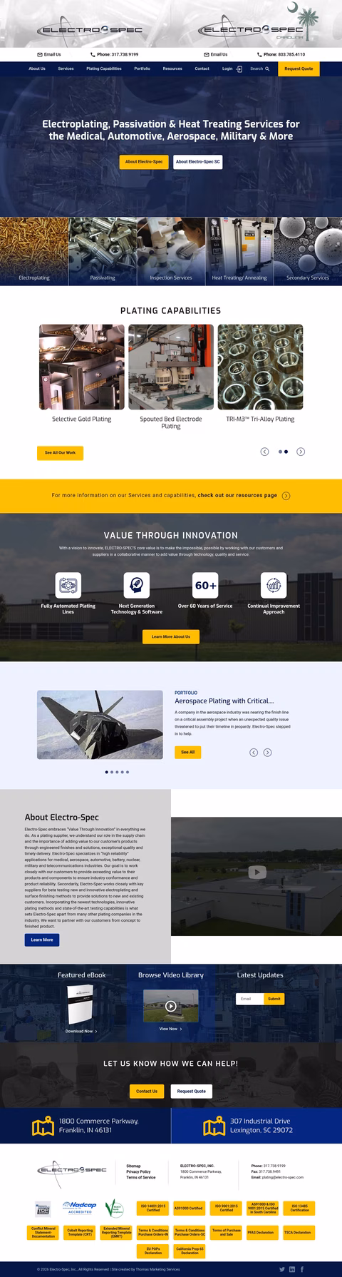 Electro-Spec Homepage 1440px
