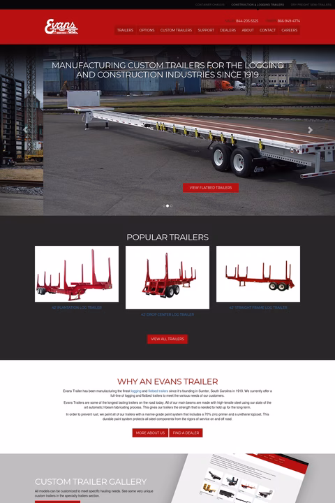 Evans-Trailers Homepage 1440px