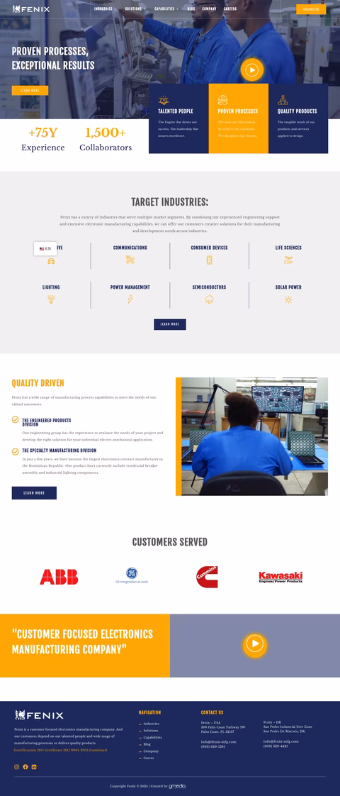 Fenix-Manufacturing-Solutions Homepage 1440px