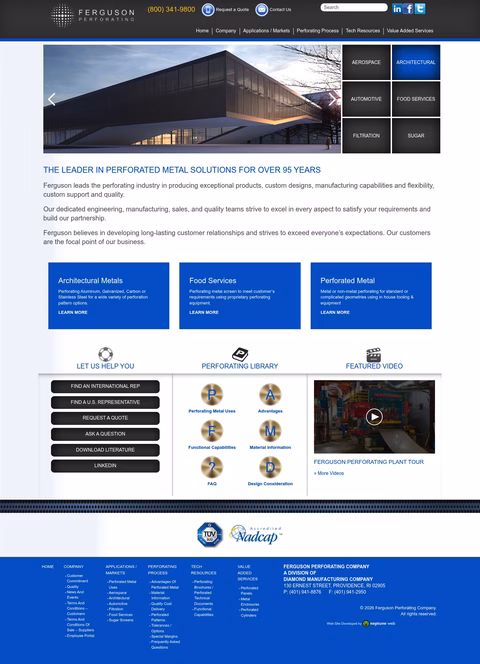 Ferguson-Perforating Homepage 1440px