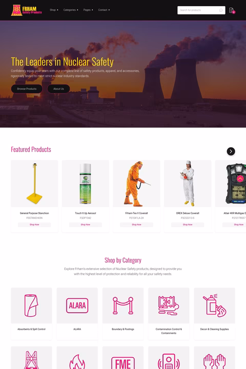 Frham-Safety-Products Homepage 1440px
