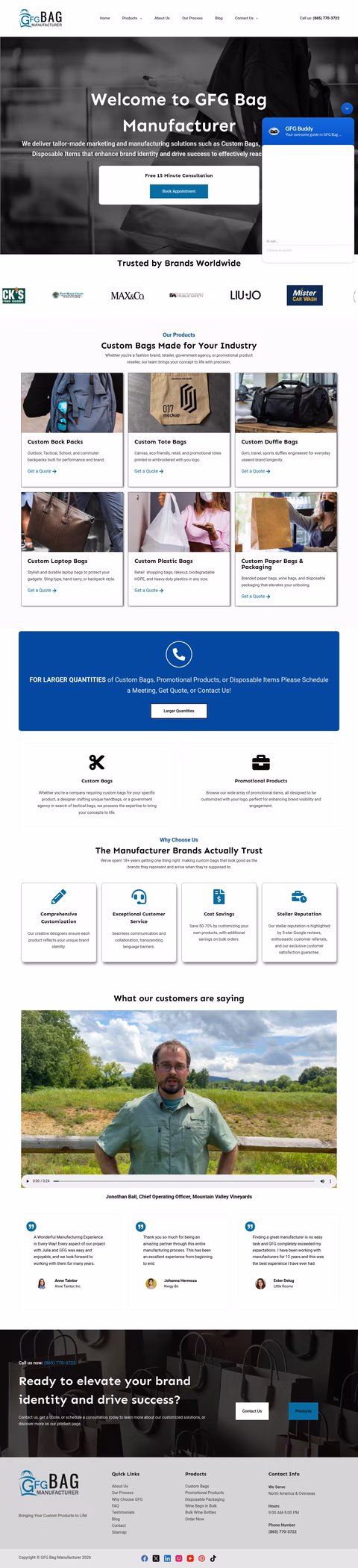 Gfg-Bag-Manufacturer Homepage 1440px