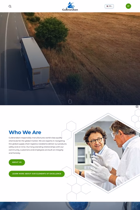 Gulbrandsen-Chemicals Homepage 1440px