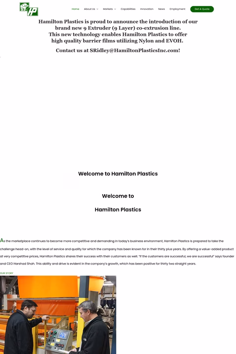 Hamilton-Plastics Homepage 1440px