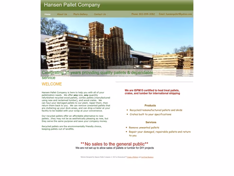 Hansen-Pallet-Company Homepage 1440px