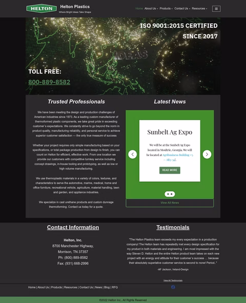 Helton-Plastics Homepage 1440px