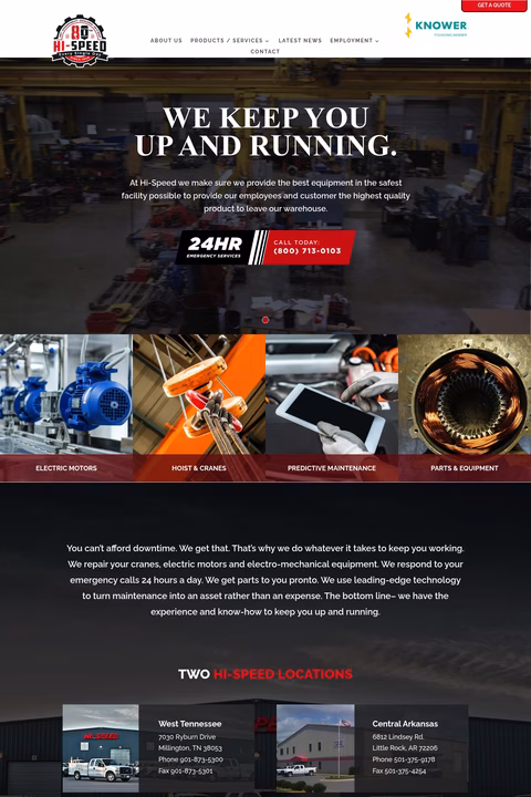 Hi-Speed-Industrial-Service Homepage 1440px