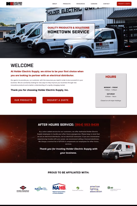 Holder-Electric-Supply Homepage 1440px