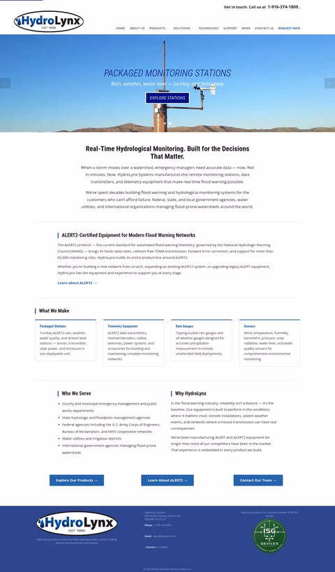 Hydrolynx-Systems Homepage 1440px