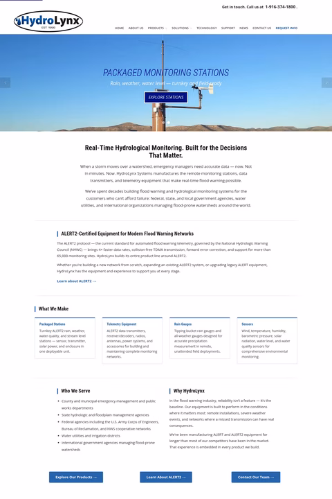 Hydrolynx-Systems Homepage 1440px