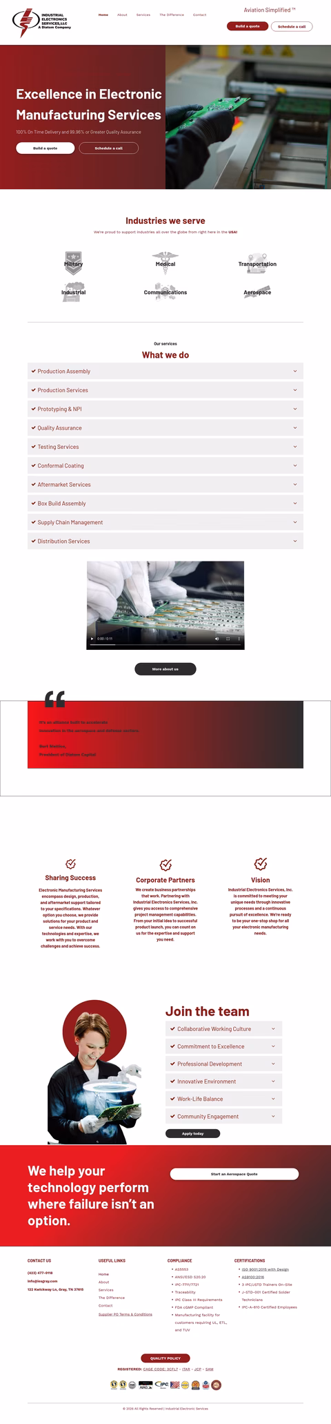 Industrial-Electronics-Services Homepage 1440px