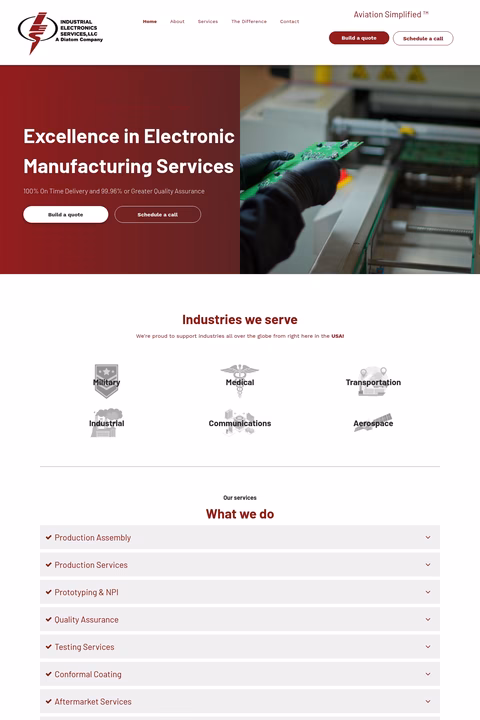 Industrial-Electronics-Services Homepage 1440px