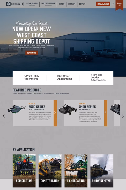 Ironcraft Homepage 1440px