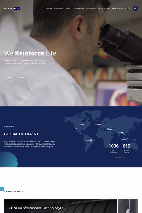 Kordsa Homepage 1440px