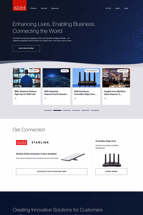 Kvh-Industries Homepage 1440px