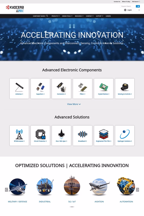 Kyocera-Avx-Components Homepage 1440px