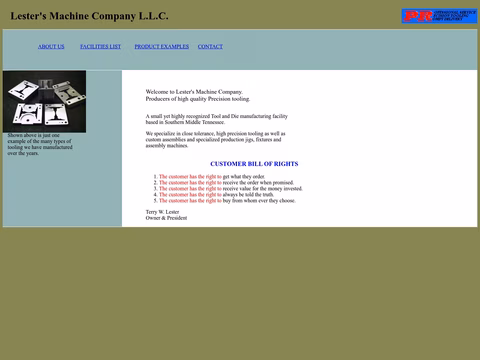 Lesters-Machine-Company Homepage 1440px