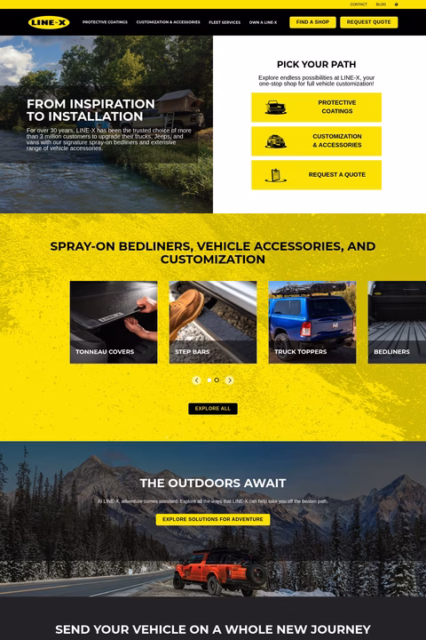 Line-X Homepage 1440px