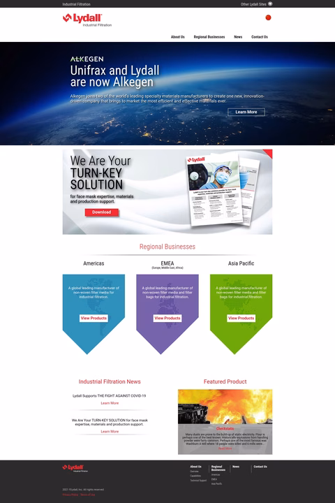 Lydall-Industrial-Filtration Homepage 1440px