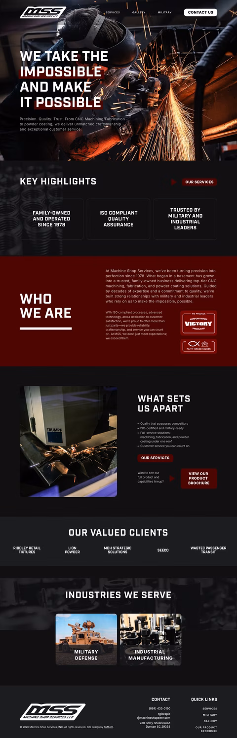 Machine-Shop-Services Homepage 1440px