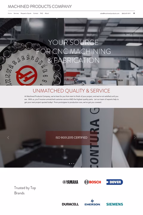 Machined-Products-Company Homepage 1440px