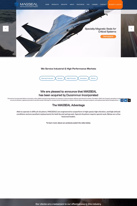 Magnetic-Seal-Corporation Homepage 1440px