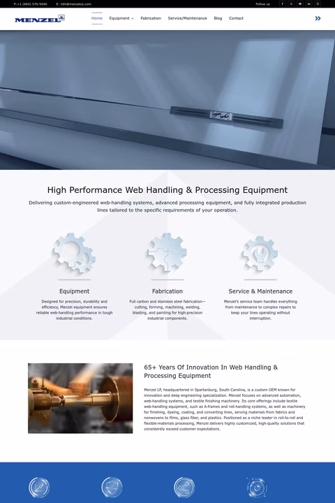 Menzel-Machinery Homepage 1440px