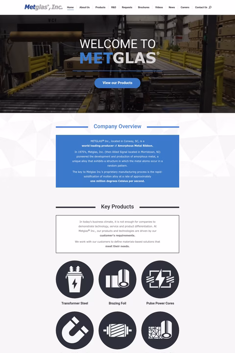 Metglas Homepage 1440px