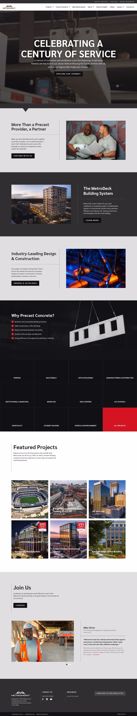 Metromont-Precast-Concrete Homepage 1440px