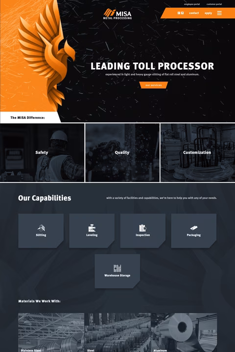 Misa-Metal-Processing Homepage 1440px
