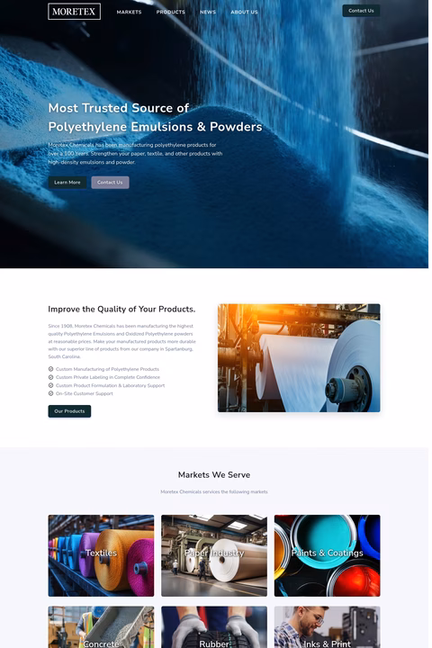 Moretex-Chemical-Products Homepage 1440px