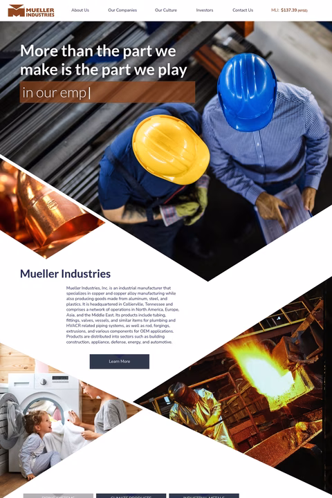 Mueller-Industries Homepage 1440px